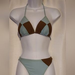 Blue and Brown Bikini